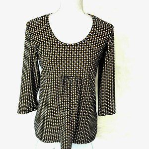 Womens Babydoll Top Size Small Empire Waist Yellow Blue Casual Career